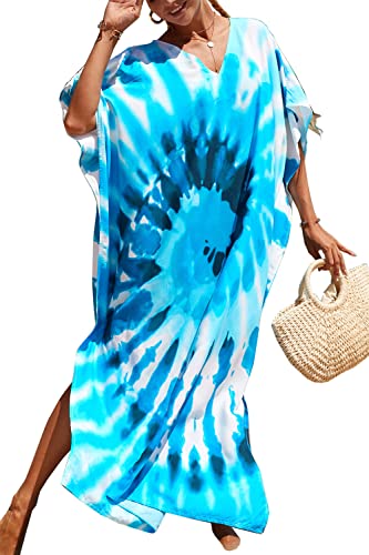 LikeJump Damen Morgenmantel Kaftan Kimono Homewear Bademantel Strand Maxikleid Bikini Cover Ups Tops von LikeJump