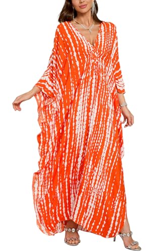 LikeJump Damen Morgenmantel Kaftan Kimono Homewear Bademantel Strand Maxikleid Bikini Cover Ups Tops von LikeJump