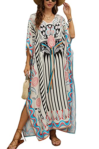 LikeJump Damen Sommer Strandkleider Maxi Kaftan Pareos Strand Abdeckungs Bikini Cover Up von LikeJump