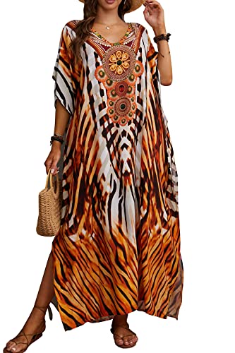 LikeJump Damen Sommer Strandkleider Maxi Kaftan Pareos Strand Abdeckungs Bikini Cover Up von LikeJump