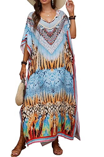 LikeJump Damen Sommer Strandkleider Maxi Kaftan Pareos Strand Abdeckungs Bikini Cover Up von LikeJump