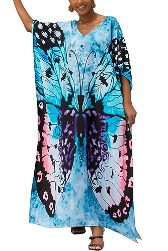 LikeJump Damen Sommer Strandkleider Maxi Kaftan Pareos Strand Abdeckungs Bikini Cover Up von LikeJump