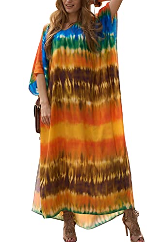 LikeJump Damen Sommer Strandkleider Maxi Kaftan Pareos Strand Abdeckungs Bikini Cover Up von LikeJump