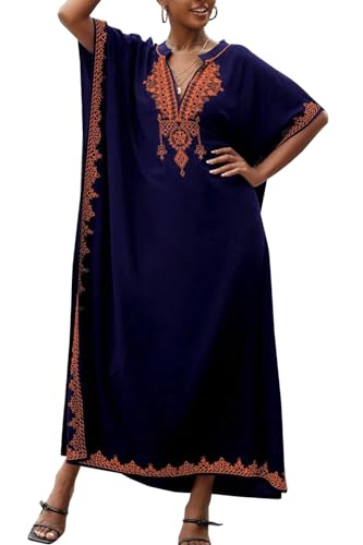 LikeJump Damen Stickerei Kaftan Kleid Übergröße Strandkleider Lang Kimono Badeanzug Cover Ups von LikeJump