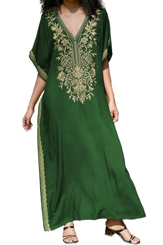 LikeJump Damen Stickerei Kaftan Kleid Übergröße Strandkleider Lang Kimono Badeanzug Cover Ups von LikeJump
