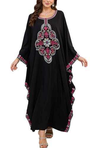 LikeJump Damen Stickerei Kaftan Kleid Übergröße Strandkleider Lang Kimono Badeanzug Cover Ups von LikeJump