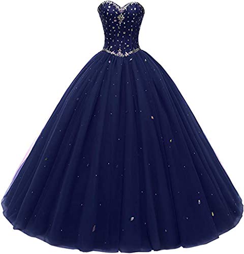 Likedpage Damen Sweetheart Ballkleid Tüll Quinceanera Kleider Ballkleid - Blau - 38 von Likedpage