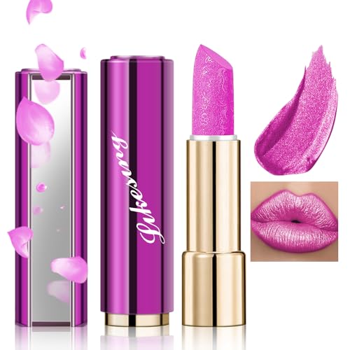 Likesing 1 Stück Glitzer Lippenstift Set Lipgloss 24 Stunden Halt Lipstick Lip Gloss Long Lasting Lippenstift Pink Roter Lip Balm Lipgloss Permanent Make up Damen Frauen Geburtstage Geschenk von Likesing