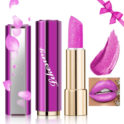 Likesing 1 Stück Glitzer Lippenstift Set Lipgloss 24 Stunden Halt Matte Lipstick Lip Gloss Long Lasting Lippenstift Pink Roter Nude Lip Balm Lipgloss Wasserfest Make up Damen Geburtstage Geschenk von Likesing
