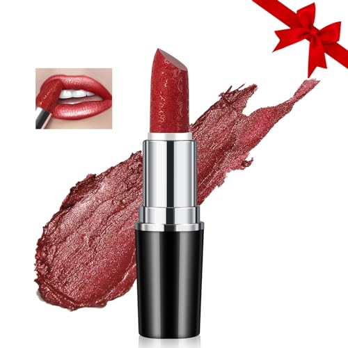 Likesing 1 Stück Glitzer Lippenstift Set Lipgloss 24 Stunden Halt Matte Lipstick Lip Gloss Long Lasting Lippenstift Pink Roter Nude Lip Balm Make up Damen Frauen Lipgloss Geschenk (12, 1) von Likesing