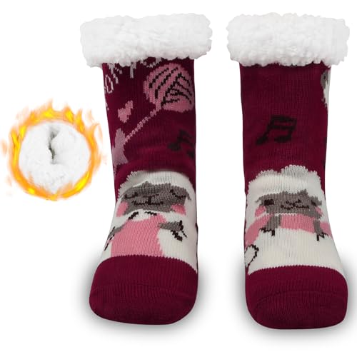 Likesing 1Paar Kuschelsocken Stoppersocken Weihnachtssocken Damen Herren Socken Haussocken Hüttensocken Weihnachten Winter Christmas Sock Antirutschsocken Flauschig Warme Dicke Thermo Socken Geschenke von Likesing