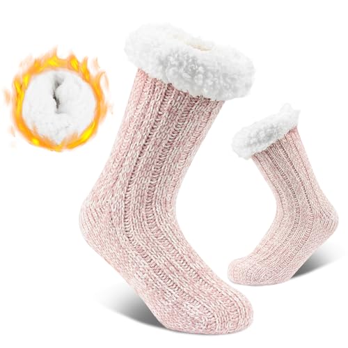 Likesing 1Paar Kuschelsocken Stoppersocken Weihnachtssocken Damen Herren Socken Haussocken Hüttensocken Weihnachten Winter Christmas Sock Antirutschsocken Flauschig Warme Dicke Thermo Socken Geschenke von Likesing