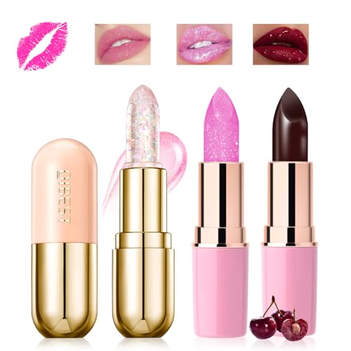 Likesing 3 Stück Glitzer Lippenstift Rot Pink Set Transparent Temperaturempfindlicher Faebverändernder Lipgloss 24 Stunden Halt Lipstick Magic Color Changing Lip Gloss Balm Make up Damen Geschenk Likesing 3 Stück Glitzer Lippenstift Rot Pink Set Transparent Temperaturempfindlicher Faebverändernder Lipgloss 24 Stunden Halt Lipstick Magic Color Changing Lip Gloss Balm Make up Damen Geschenk von Likesing