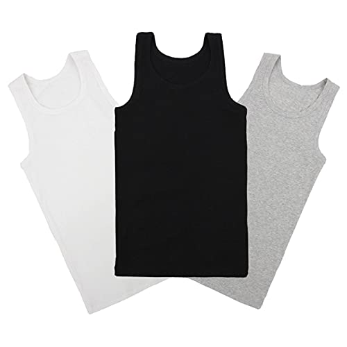 Liking Jungen Unterhemd Baumwolle Tank Top Unterwäsche Knaben Ärmellos 3er-Pack 7301-BWG 104 110 von Liking