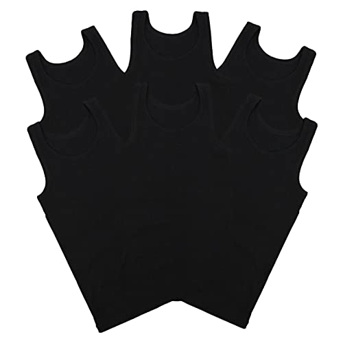 LiKing Kinder Jungen Unterhemden Tank Top Unterwäsche aus Baumwolle Ärmellos 6er-Pack 7301-BL 104 110 von LiKing