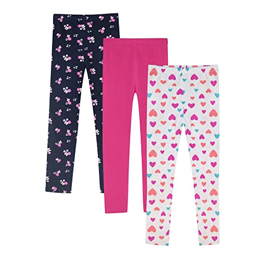 LiKing Kinder Mädchen Leggings Hosen Blumenmuster Stretch aus Baumwolle 4539-B-134/140-3 von LiKing