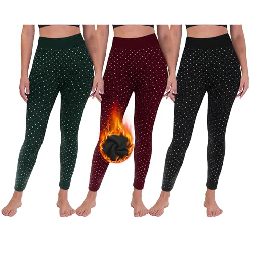 Liking Leggings Gefütterte Damen Winter Thermoleggings Mädchen Weihnachten Muster TeddyInnenfleece 4146-BL_MBU_RE-3 von Liking