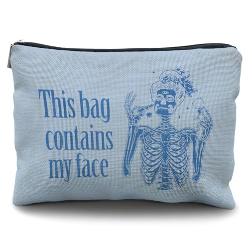 Likjad Gothic-Make-up-Tasche, Gothic-Geschenke, gruselige, lustige Geschenke für Frauen, Gothic-Geschenke, diese Tasche enthält mein Gesicht, Gothic-Geschenke für Frauen, Halloween-Geschenke für von Likjad