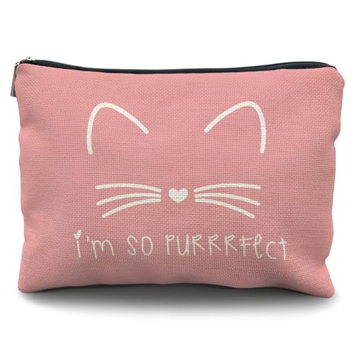 Likjad Make-up-Tasche für Katzenliebhaber, Geschenke für Frauen, Katzengeschenke, Kosmetiktasche, Katzengeschenk für Katzenliebhaber, Katzengeschenke für Frauen, Katzenmütter, Cat-5, Katze von Likjad