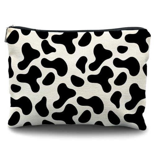 Likjad Make-up-Tasche mit Kuh-Druck, Kuh-Make-up-Tasche, Kuh-Druck-Tasche, Kuh-Geschenke für Frauen, Kuh-Druck, "I just freaking love cows", Kuh-Geschenke, Kuh-Geschenke für Frauen, Kuhaufdruck 1 von Likjad