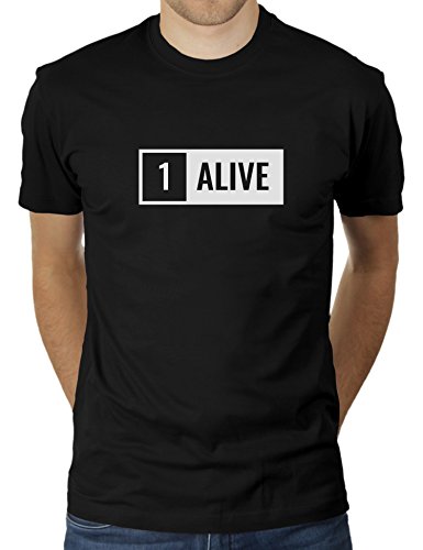 1 Alive PUBG Player Unknown Battlegrounds - Herren T-Shirt von KaterLikoli, Gr. XL, Deep Black von Likoli