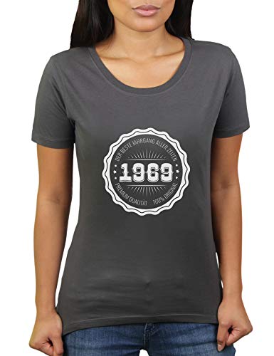 1969 Der Beste Jahrgang Aller Zeiten - 50 Jahre - Geschenk zum Geburtstag Geboren Geburtsjahr - Damen T-Shirt von KaterLikoli, Gr. L, Anthrazit von Likoli