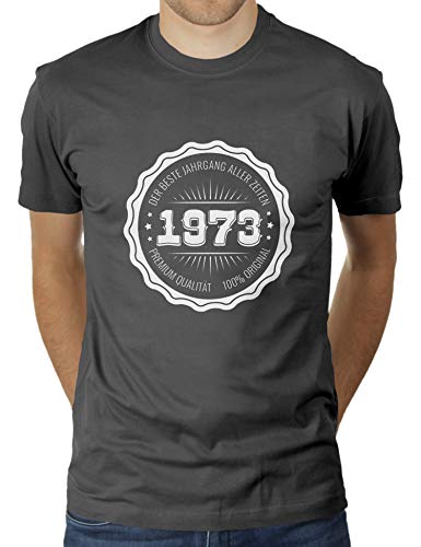 1973 Der Beste Jahrgang Aller Zeiten - 46 Jahre - Geschenk zum Geburtstag Geboren Geburtsjahr - Herren T-Shirt von KaterLikoli, Gr. L, Anthrazit von Likoli