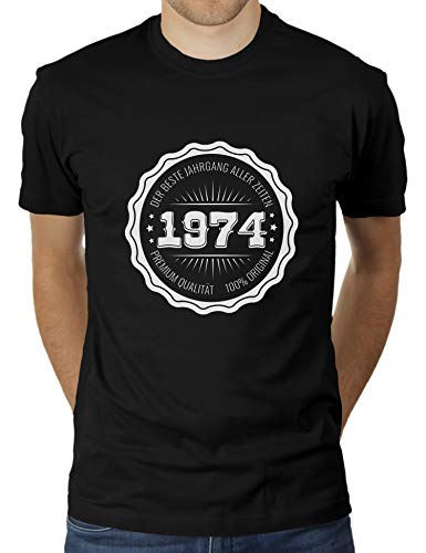 1974 Der Beste Jahrgang Aller Zeiten - 45 Jahre - Geschenk zum Geburtstag Geboren Geburtsjahr - Herren T-Shirt von KaterLikoli, Gr. XL, Deep Black von Likoli