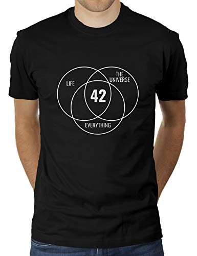 42 Life The Universe Everything - Herren T-Shirt von KaterLikoli, Gr. 2XL, Deep Black von Likoli