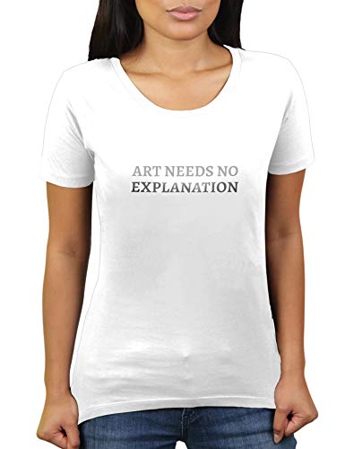 Art Needs No Explanation - Damen T-Shirt von KaterLikoli, Gr. M, Weiß von Likoli