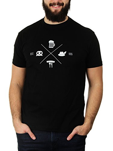Bavarian - Herren T-Shirt von KaterLikoli, Gr. M, Deep Black von Likoli