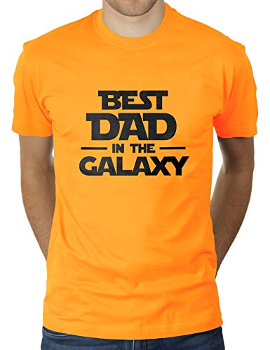 Best Dad In The Galaxy - Herren T-Shirt von KaterLikoli, Gr. XL, Gold Yellow von Likoli