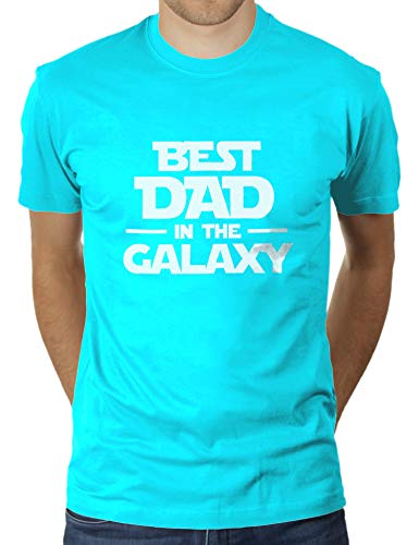 Best Dad In The Galaxy - Herren T-Shirt von KaterLikoli, Gr. XL, Turquoise von Likoli