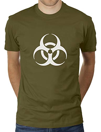 Biohazard Symbol - Coronavirus CoVid-19 SARS-CoV-2 Corona Virus - Herren T-Shirt von KaterLikoli, Gr. 3XL, Olive von Likoli