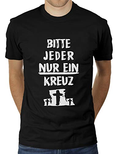 Bitte jeder nur EIN Kreuz - Herren T-Shirt von KaterLikoli, Gr. 2XL, Deep Black von Likoli