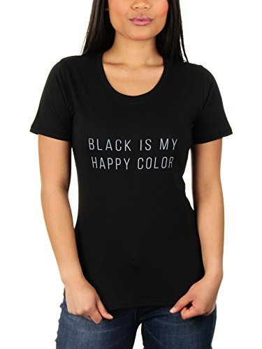 Black is My Happy Color - Damen T-Shirt von KaterLikoli, Gr. XL, Deep Black von Likoli
