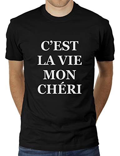 C'est La Vie Mon Chéri - Herren T-Shirt von KaterLikoli, Gr. 3XL, Deep Black von Likoli