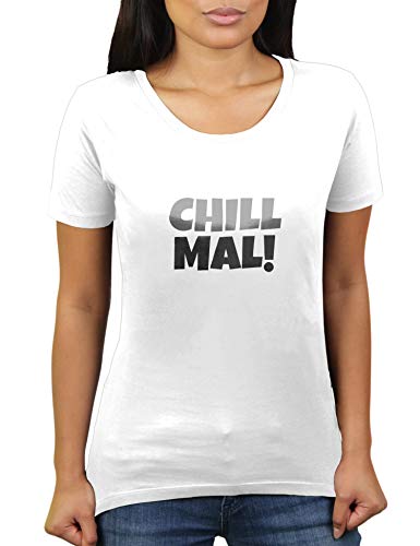 Chill Mal - Ghetto Speak frei nach Loriot - Damen T-Shirt von KaterLikoli, Gr. 3XL, Weiß von Likoli