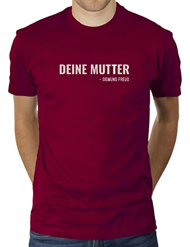 Deine Mutter - Sigmund Freud - Herren T-Shirt von KaterLikoli, Gr. L, Burgundy von Likoli