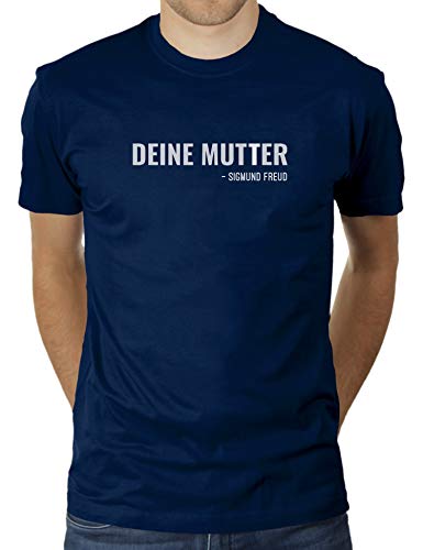 Deine Mutter - Sigmund Freud - Herren T-Shirt von KaterLikoli, Gr. XL, French Navy von Likoli