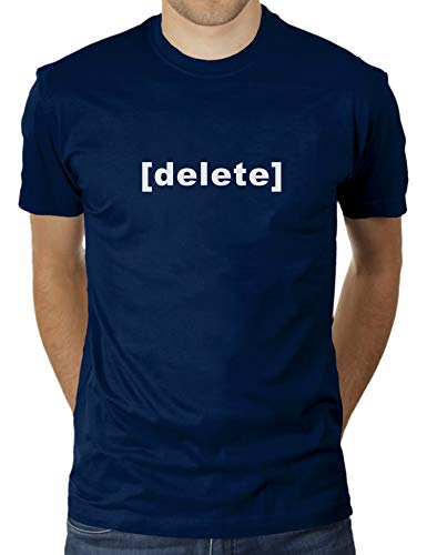 Delete - Herren T-Shirt von KaterLikoli, Gr. XL, French Navy von Likoli