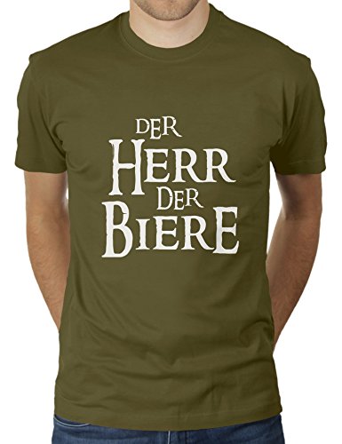 Der Herr Der Biere - Lord of The Beers - HDR - Parodie Ringe Rings - Herren T-Shirt von KaterLikoli, Gr. XL, Olive von Likoli