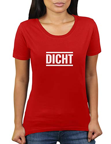 Dicht - Kumpel von Hacke - Damen T-Shirt von KaterLikoli, Gr. M, Red von Likoli