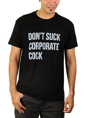 Don't Suck Corporate Cock - Herren T-Shirt von KaterLikoli, Gr. S, Deep Black von Likoli