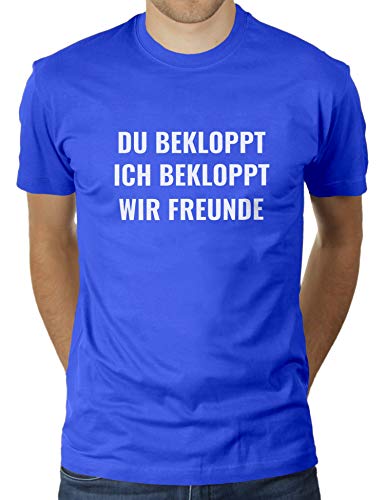 Du bekloppt, ich bekloppt, wir Freunde - Herren T-Shirt von KaterLikoli, Gr. 2XL, Royal Blue von Likoli