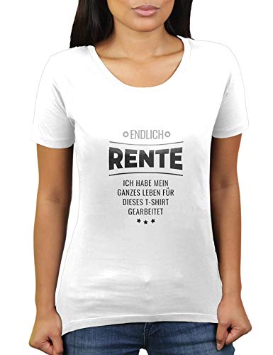 Endlich Rente - Ich Habe Mein ganzes Leben für Dieses T-Shirt gearbeitet - Renteneintritt - Damen T-Shirt von KaterLikoli, Gr. XL, Weiß von Likoli