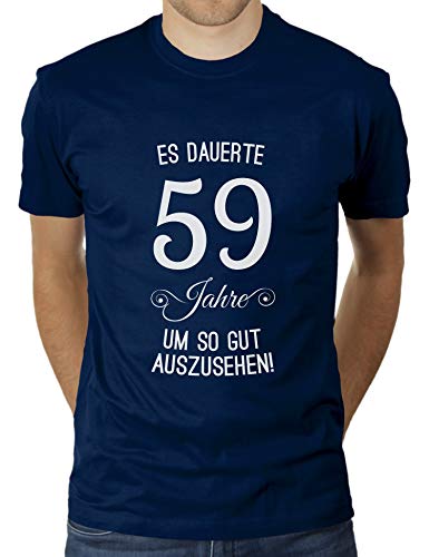 Es dauerte 59 Jahre um so gut auszusehen - Jahrgang 1961 - Geschenk zum Geburtstag Geboren Geburtsja - Herren T-Shirt von KaterLikoli, Gr. XL, French Navy von Likoli