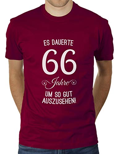 Es dauerte 66 Jahre um so gut auszusehen - Jahrgang 1954 - Geschenk zum Geburtstag Geboren Geburtsja - Herren T-Shirt von KaterLikoli, Gr. XL, Burgundy von Likoli