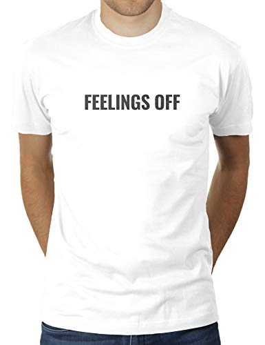 Feelings Off - Herren T-Shirt von KaterLikoli, Gr. M, Weiß von Likoli