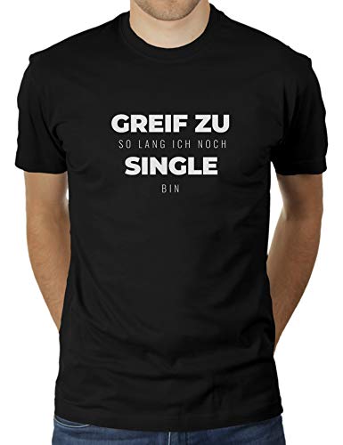 Greif zu so lang ich noch Single Bin. - Herren T-Shirt von KaterLikoli, Gr. L, Deep Black von Likoli